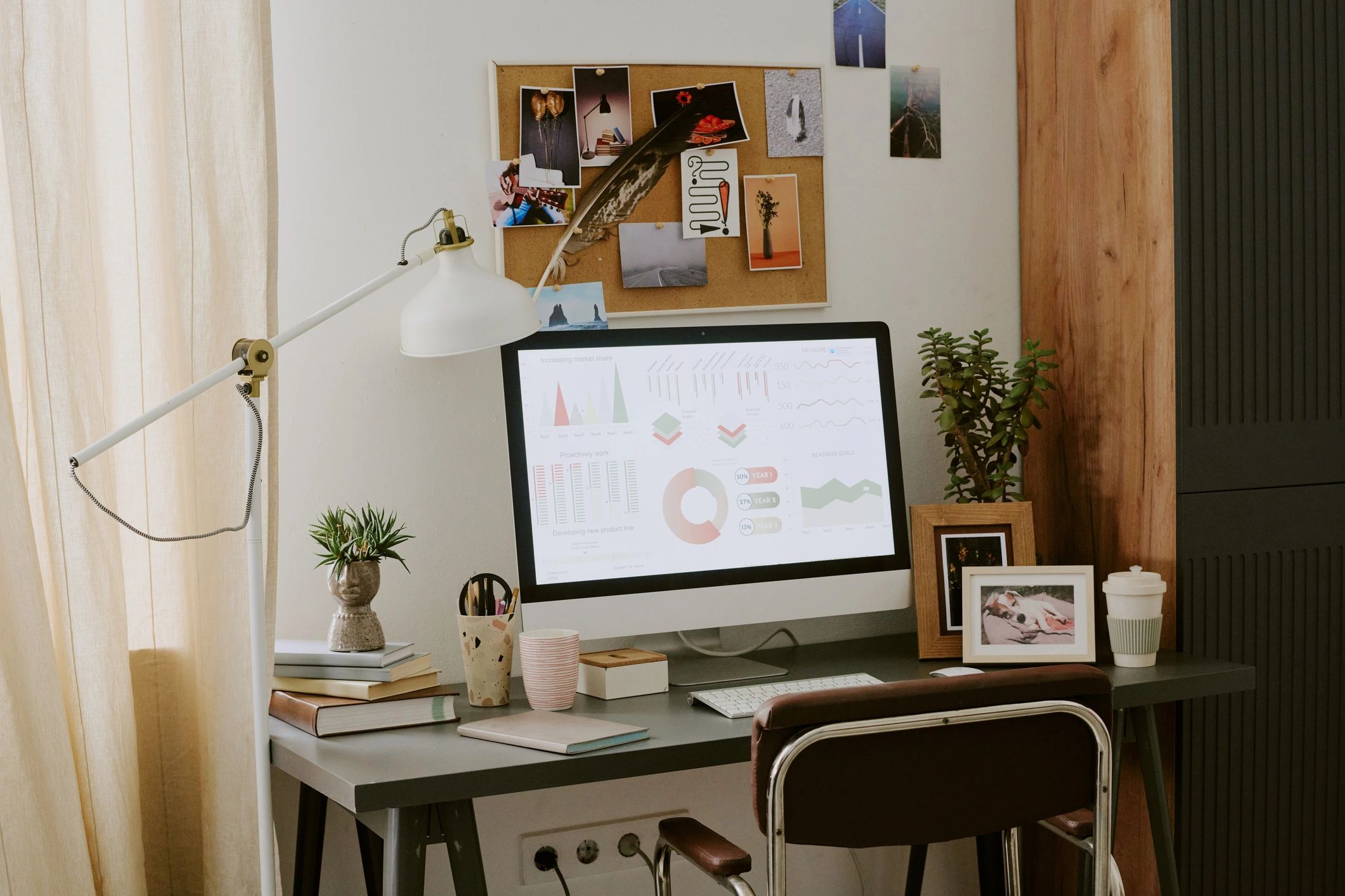 Workspace with planning tools and analytics for content strategy