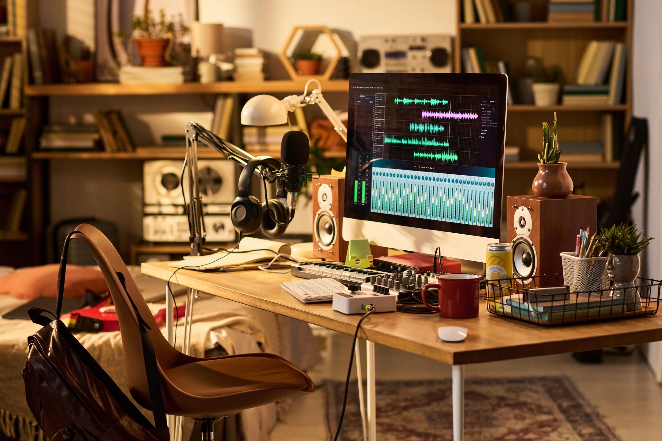 Creative production workspace with digital tools